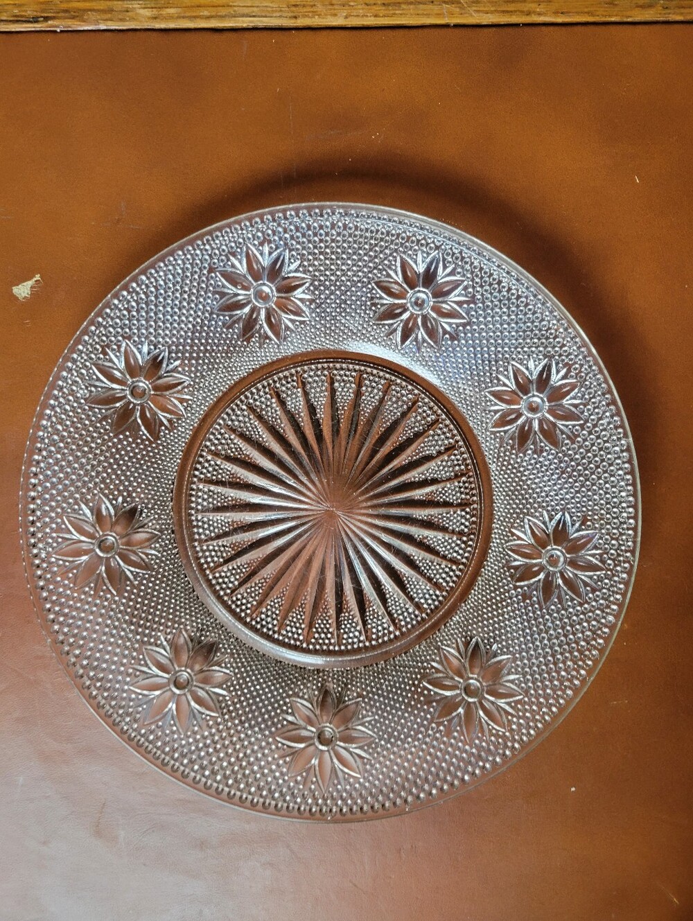 vintage EAPG Pressed Glass Sandwich Plate
